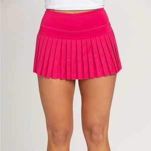 Hot pink Gold-hinge pleated tennis skirt XS